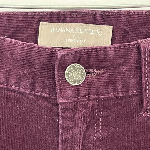 Banana Republic Skinny Fit Corduroy Pants Purple Plum Women's Size 28 / 6 - Picture 2 of 11